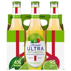 Michelob Ultra Infusions Lime & Prickly Pear Cactus Beer - 6 x 12 fl oz Bottles