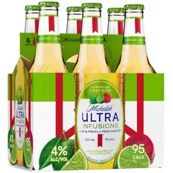 Michelob ULTRA Infusions Lime & Prickly Pear Cactus Light Beer, 6 Pack Beer, 12 FL OZ Bottles