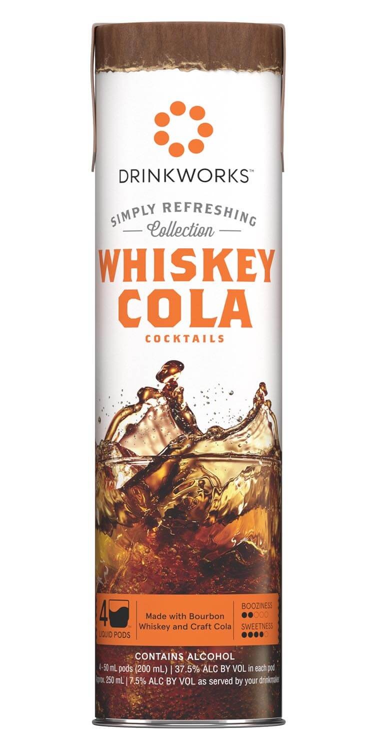 slide 1 of 1, Drinkworks Simply Refreshing Collection Whiskey & Cola, 4 ct; 50 ml