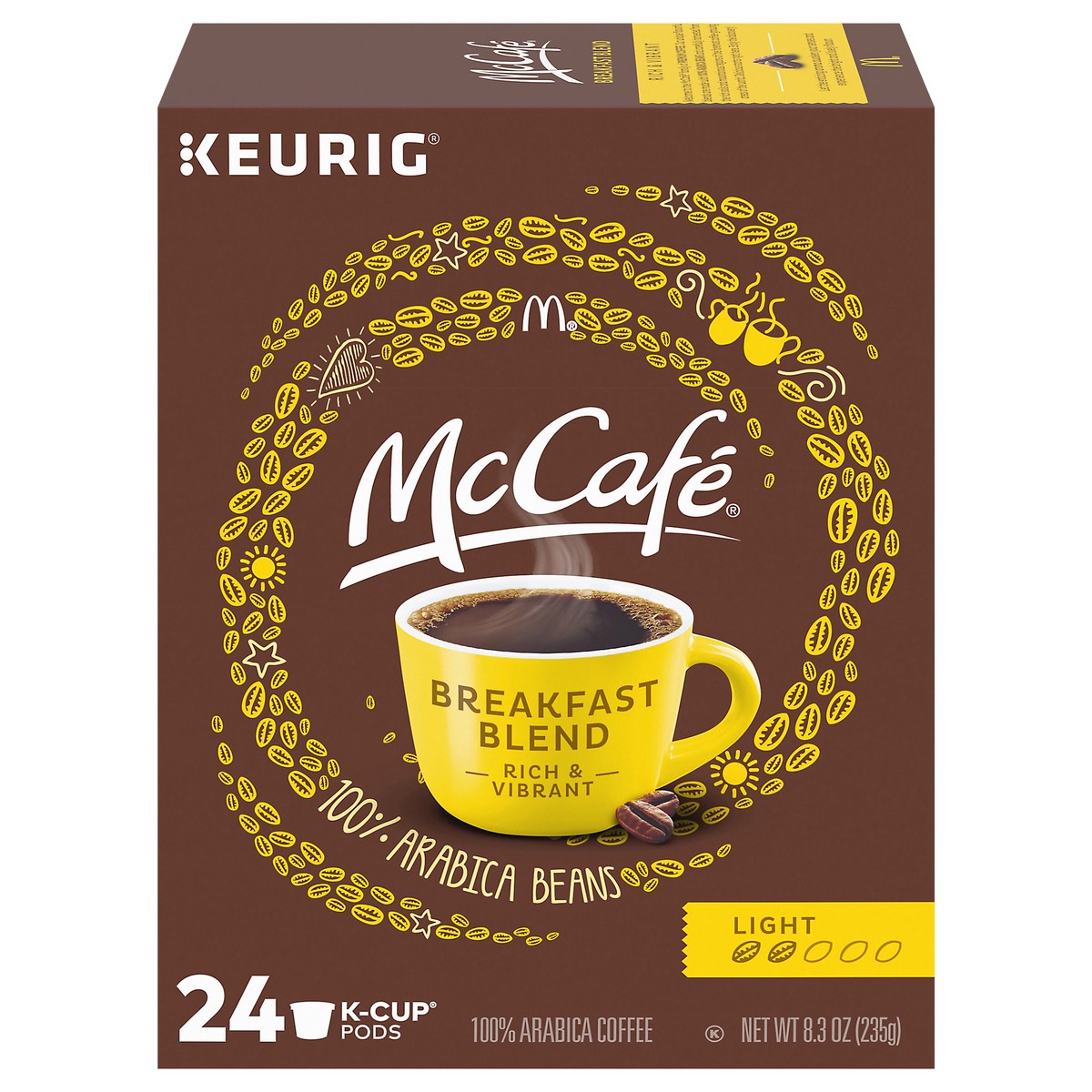 slide 1 of 7, McCafé Breakfast Blend Coffee, Keurig Single Serve Keurig K-Cup Pods, Light Roast, 24 Count, 24 ct