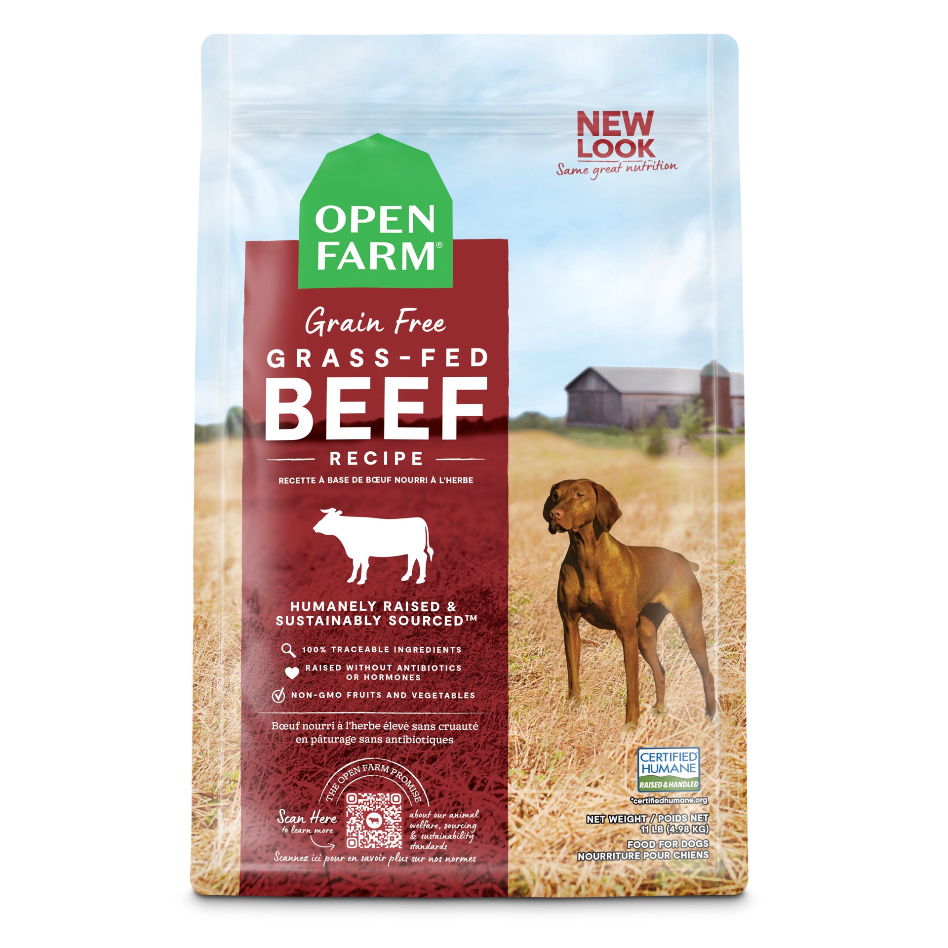 slide 1 of 3, OPEN FARM Grass-Fed Beef Grain Free Kibble For Dogs 22 lb, 22 lb