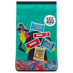 Hershey's HARIBO, Jolly Rancher and Twizzlers Assorted Fruit Flavored Halloween Candy Bulk Bag, 60.1 oz (165 Pieces)