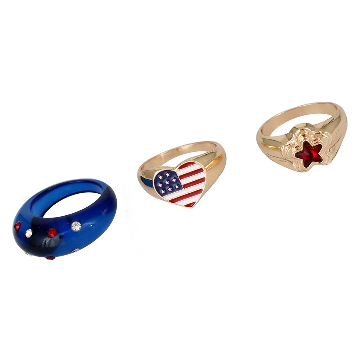 slide 1 of 1, I AM Jewelry Iam 4Th Of July Rings, Assorted, Large, 3 Ct, 3 ct