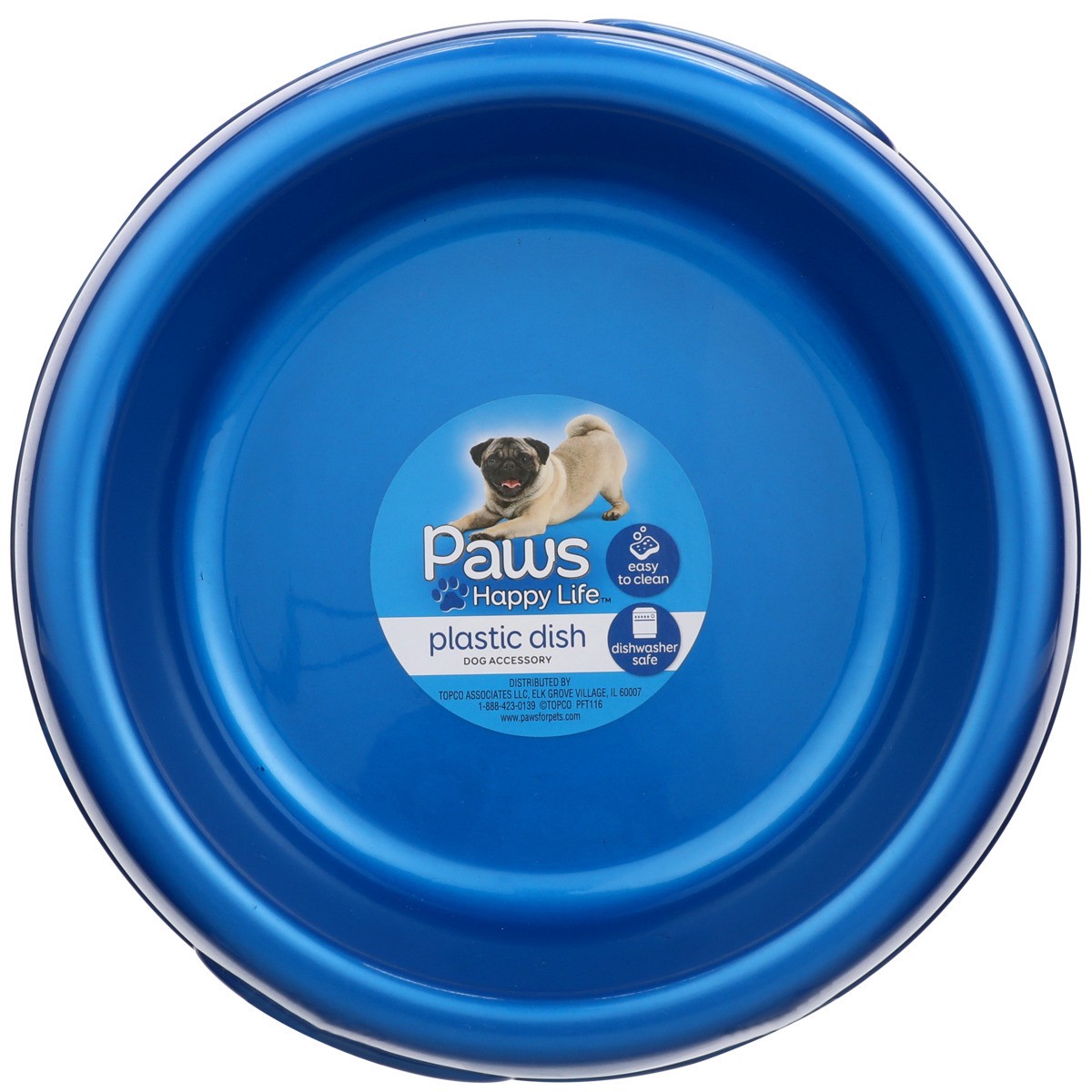 slide 8 of 11, Paws Happy Life Plastic Dog Dish, 30 oz
