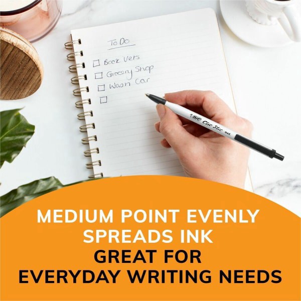 slide 3 of 8, BIC Clic Stic Ballpoint Pen - Black (24 Per Set), 1mm, 1 ct