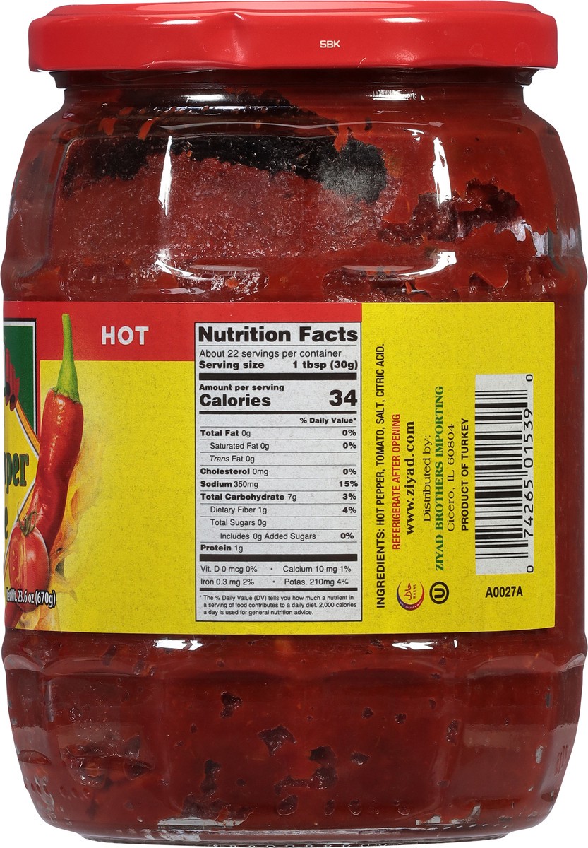 slide 5 of 13, Ziyad Premium Hot Pepper Paste 23.6 oz, 23.6 oz