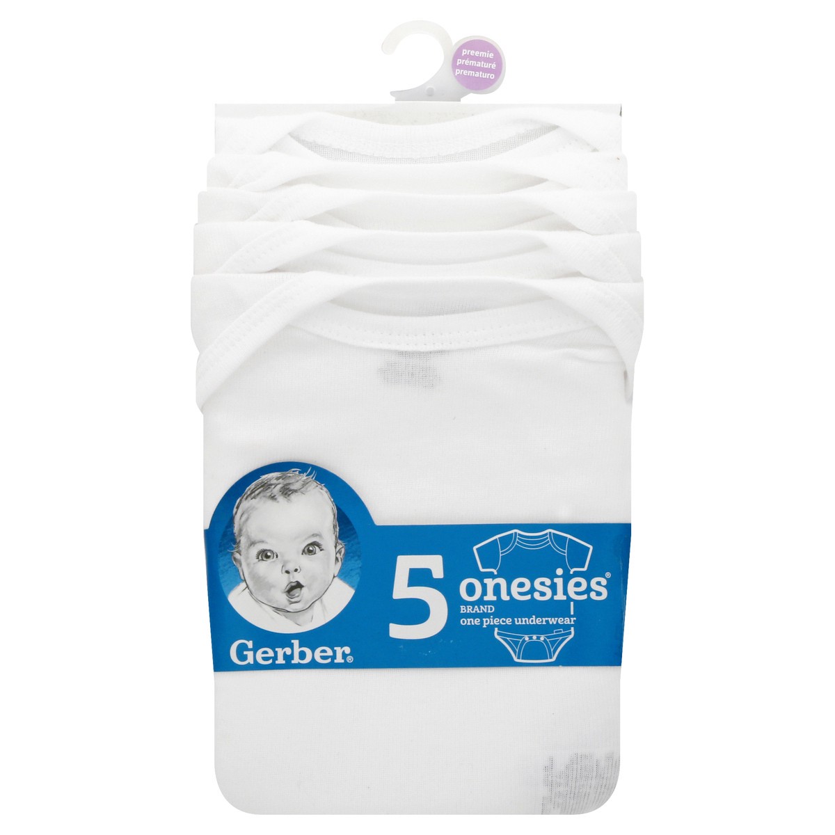 slide 9 of 10, Gerber Onesies Preemie One Piece Underwear 5 ea, 5 ct