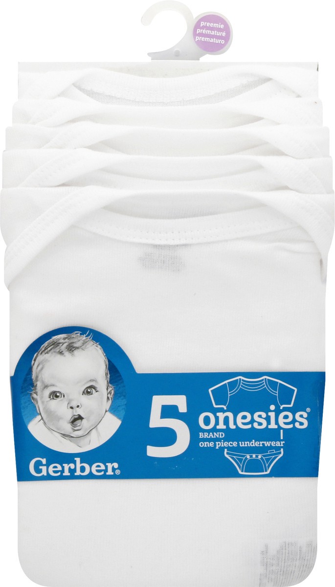 slide 1 of 10, Gerber Onesies Preemie One Piece Underwear 5 ea, 5 ct