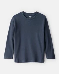 Oshkosh Boys Solid Thermal Long-Sleeve Tee - Navy Navy 14