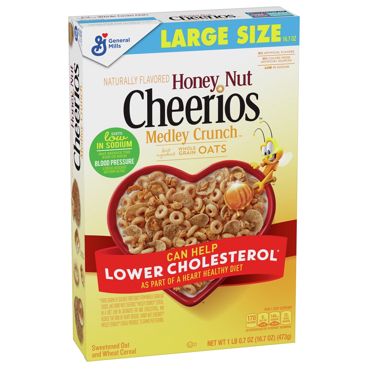 slide 2 of 9, Medley Crunch Honey Nut Cheerios, Heart Healthy Cereal, 16.7 OZ Box, 16.7 oz