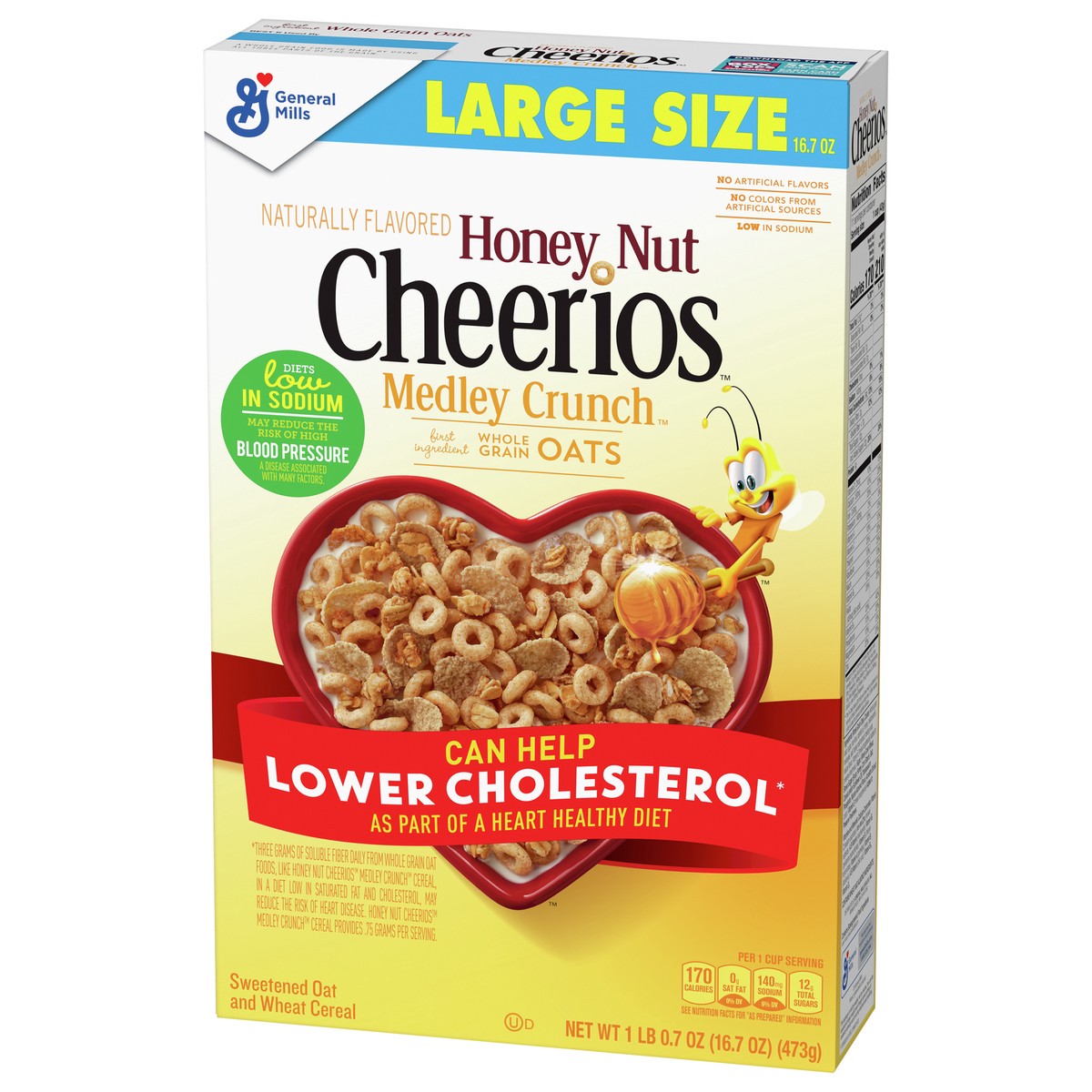 slide 3 of 9, Medley Crunch Honey Nut Cheerios, Heart Healthy Cereal, 16.7 OZ Box, 16.7 oz