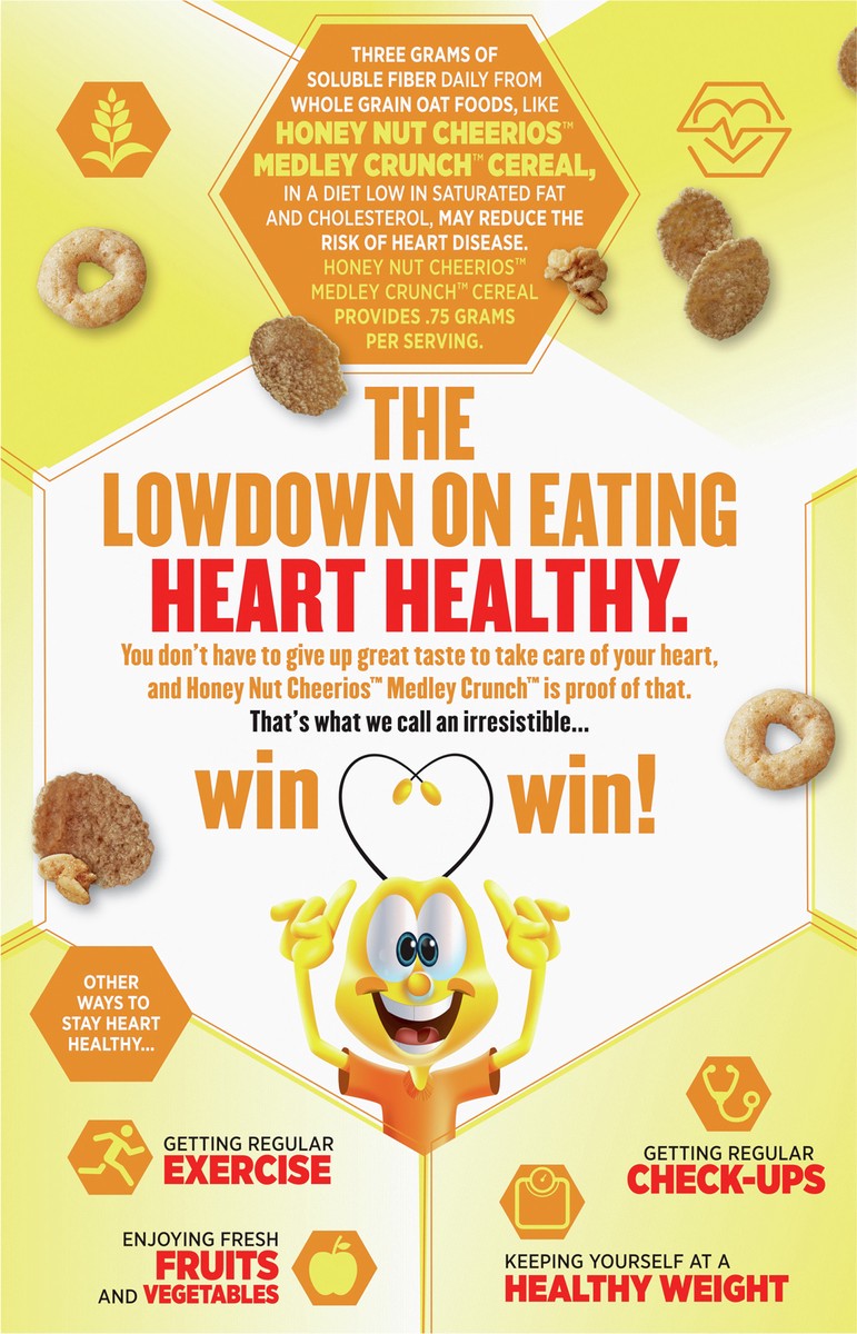 slide 5 of 9, Medley Crunch Honey Nut Cheerios, Heart Healthy Cereal, 16.7 OZ Box, 16.7 oz