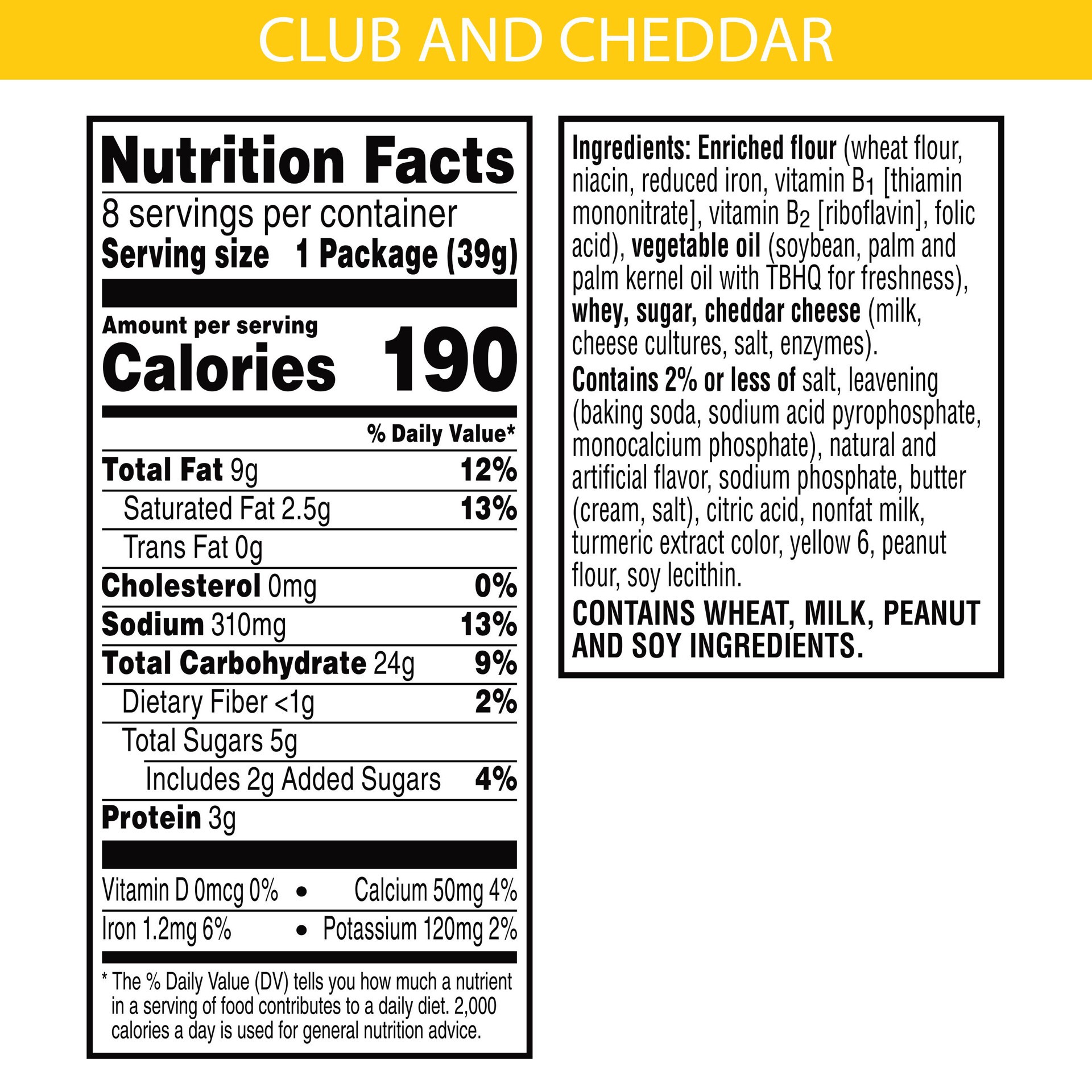 slide 2 of 5, Keebler Sandwich Crackers, Club and Cheddar, 11 oz, 8 Count, 11 oz