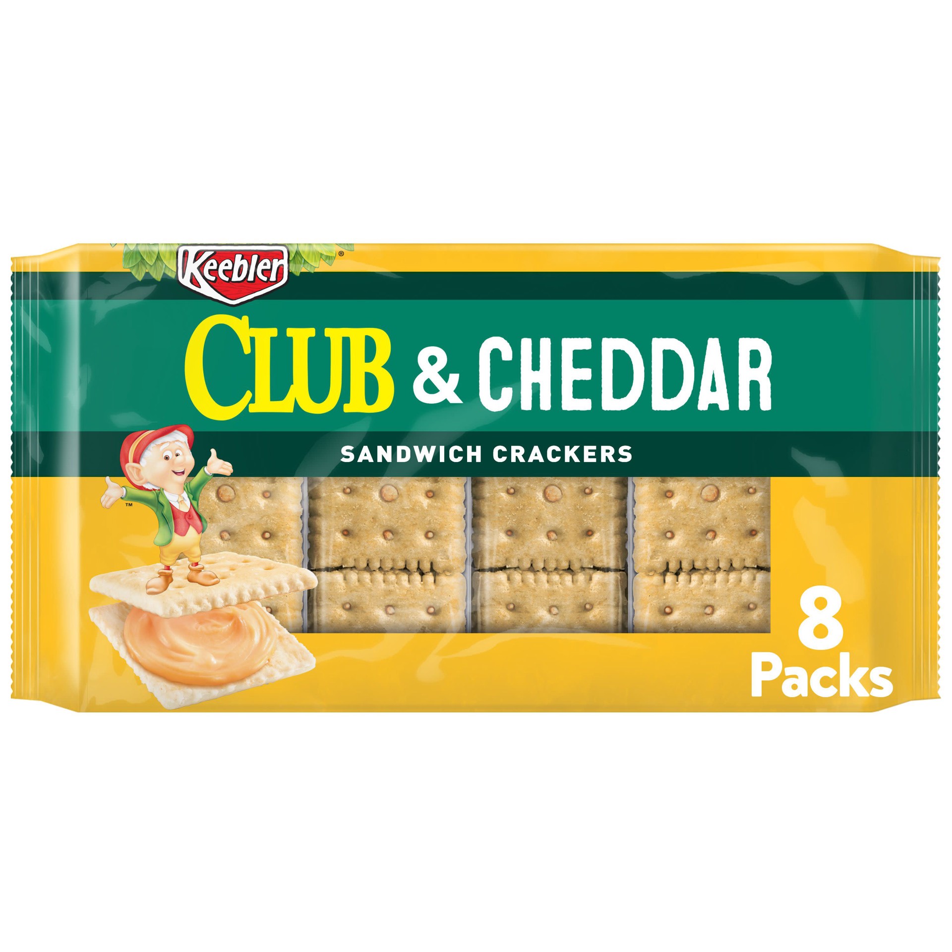 slide 1 of 5, Keebler Sandwich Crackers, Club and Cheddar, 11 oz, 8 Count, 11 oz