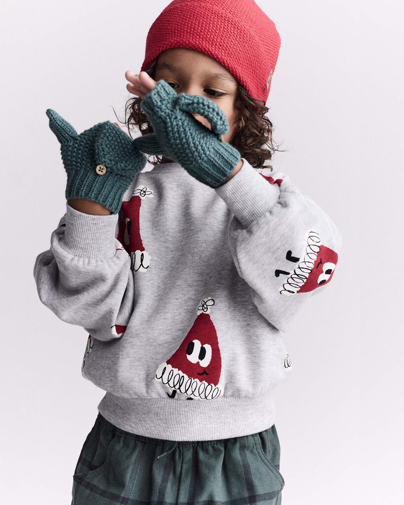 slide 2 of 6, Otteravenue Toddler Foldover Mittens - Green Green 2T-4T, 1 ct