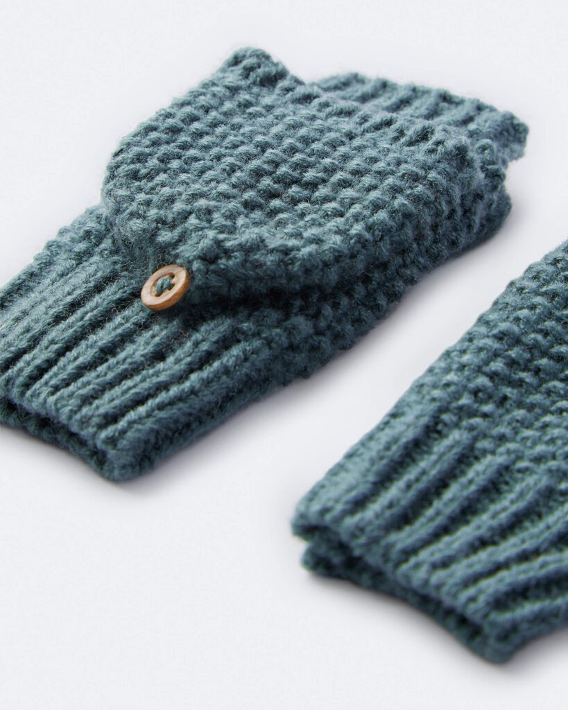 slide 3 of 6, Otteravenue Toddler Foldover Mittens - Green Green 2T-4T, 1 ct