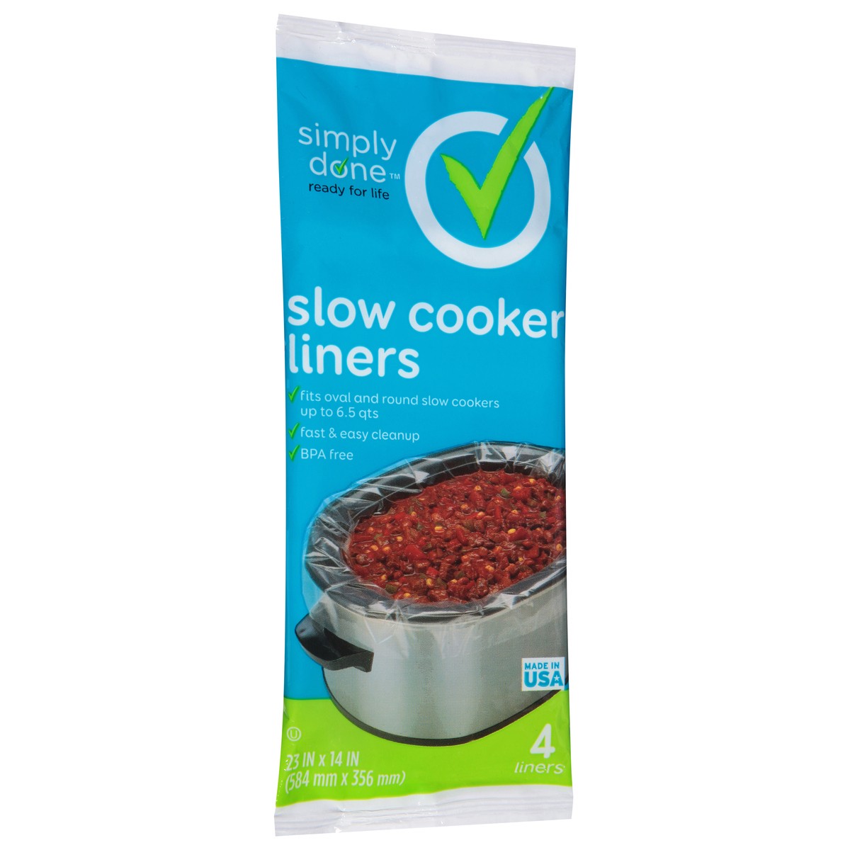 slide 8 of 15, Simply Done Slow Cooker Liner, 4 ct