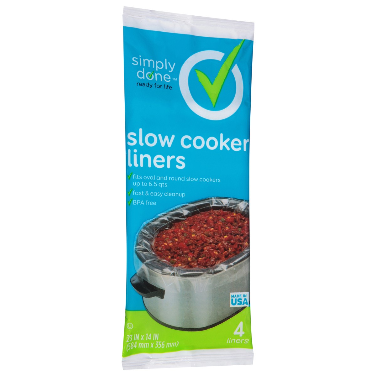 slide 14 of 15, Simply Done Slow Cooker Liner, 4 ct