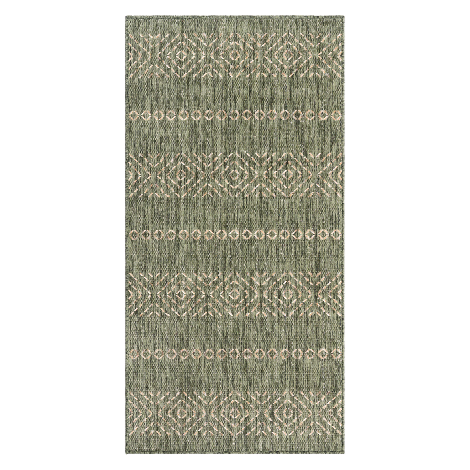slide 1 of 3, Room & Retreat Tropea Evren Outdoor Runner, 30x60 In, Green, 1 ct