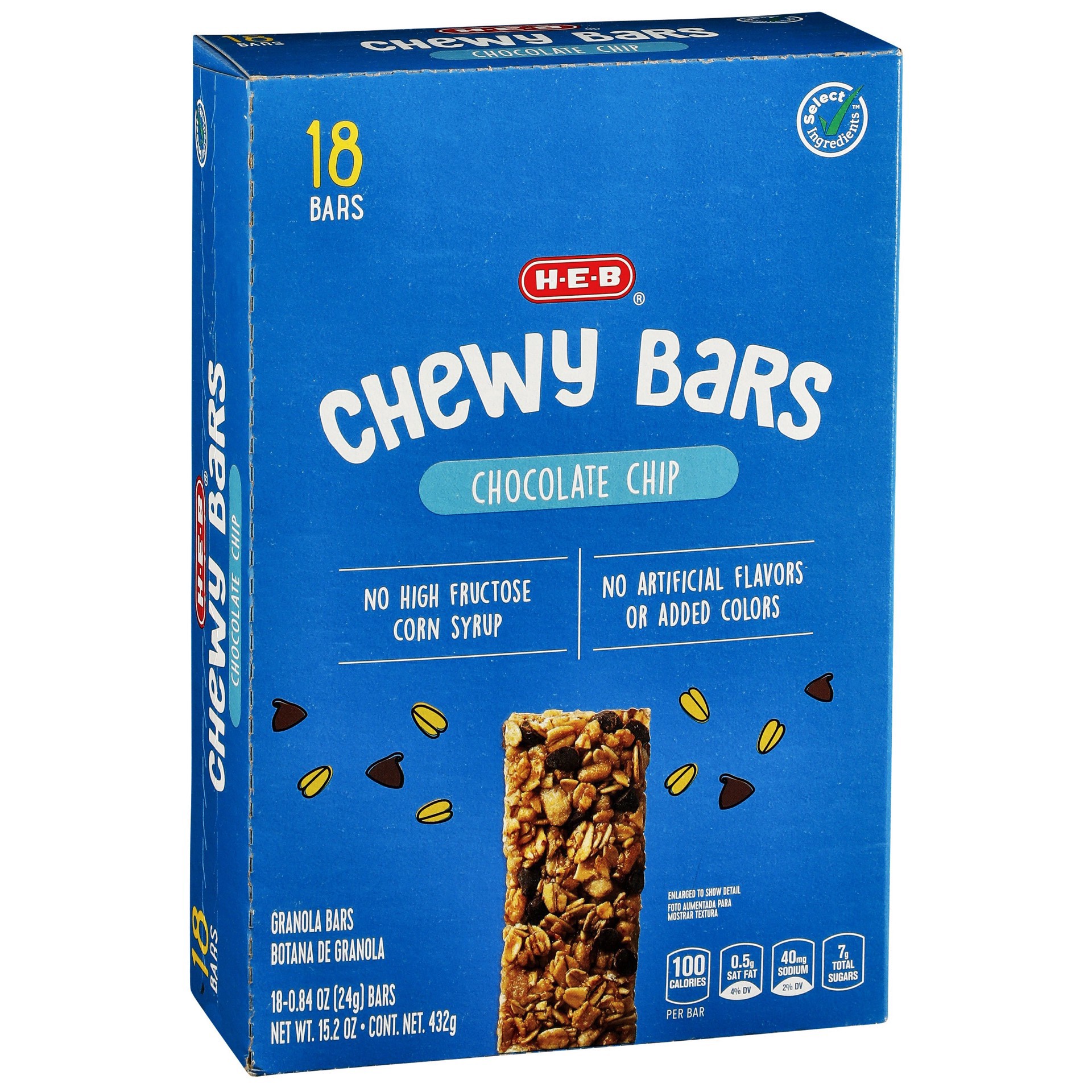 slide 1 of 1, H-E-B Chocolate Chip Chewy Bars Value Pack, 18 ct