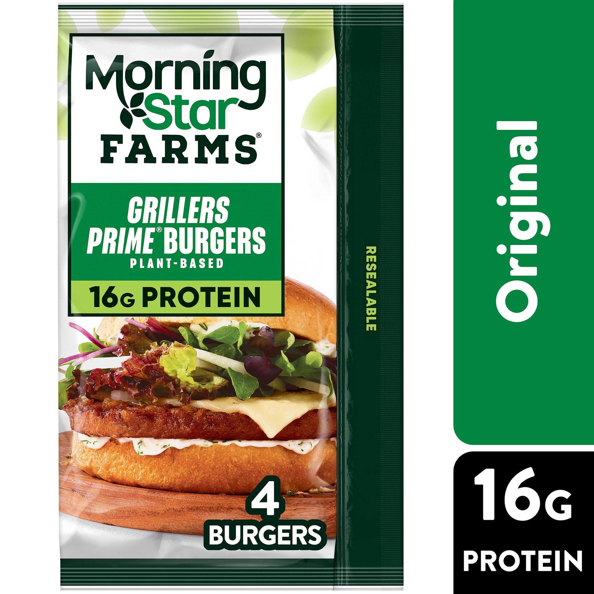 slide 1 of 5, MorningStar Farms Plant Based Veggie Burgers, Vegetarian Meat, Grillers Prime, 4 Count, 10 oz