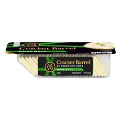 Cracker Barrel Cracker Cuts Sharp White Cheddar Cheese, 24 ct Tray