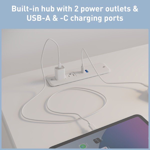 slide 10 of 10, Realspace® 47"" Vetra Electric Height-Adjustable Standing Desk, White, 1 ct