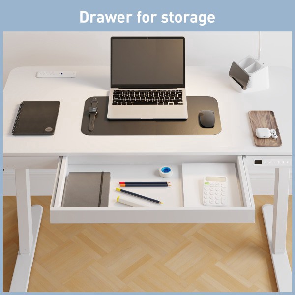 slide 8 of 10, Realspace® 47"" Vetra Electric Height-Adjustable Standing Desk, White, 1 ct