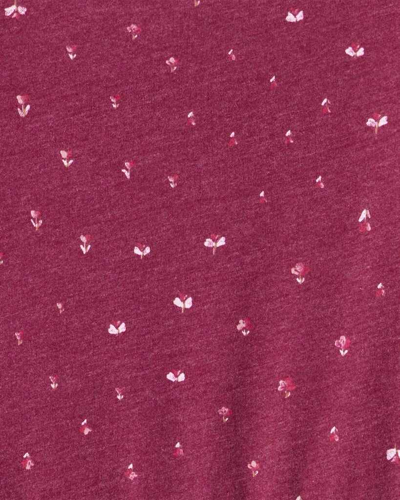 slide 3 of 3, Carter's Girls Floral Long-Sleeve Dress - Maroon Maroon 6-6X, 1 ct