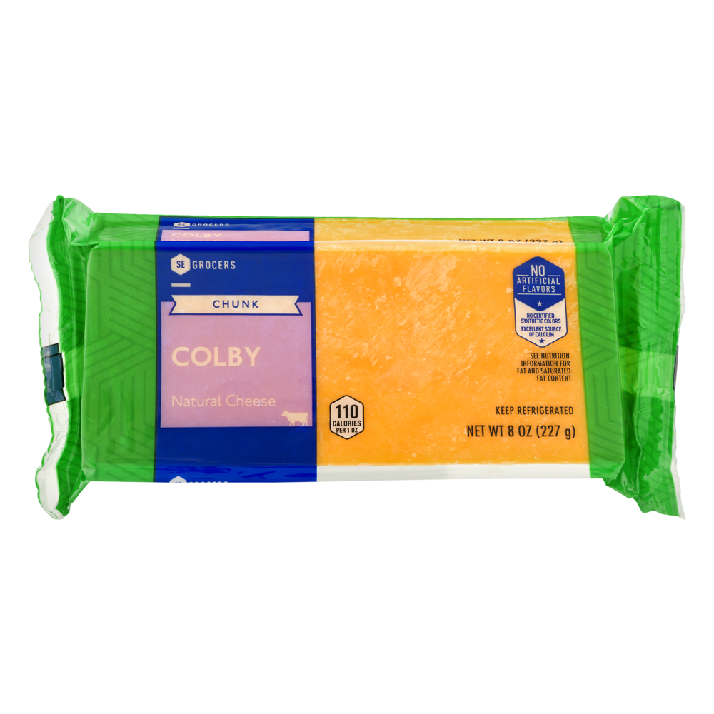 slide 1 of 1, SE Grocers Chunk Colby Natural Cheese, 8 oz