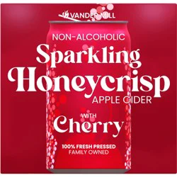 Sparkling Honeycrisp Apple Cider With Cherry, 7.5 Oz Cans, 8 Pack