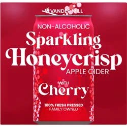 Sparkling Honeycrisp Apple Cider With Cherry, 7.5 Oz Cans, 8 Pack