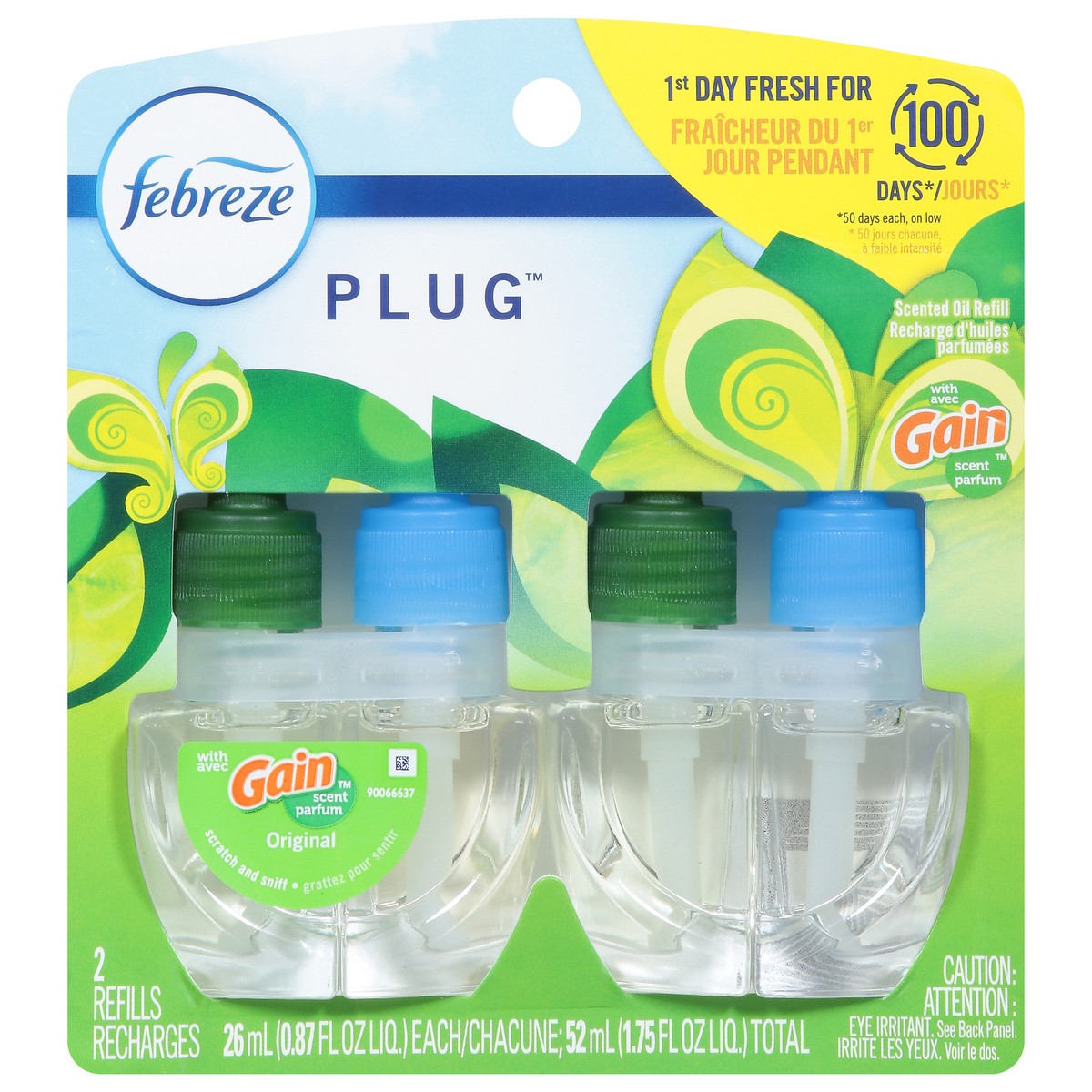 slide 1 of 3, Febreze Plug Original Gain Scent Scented Oil Refill 2 ea, 2 ct