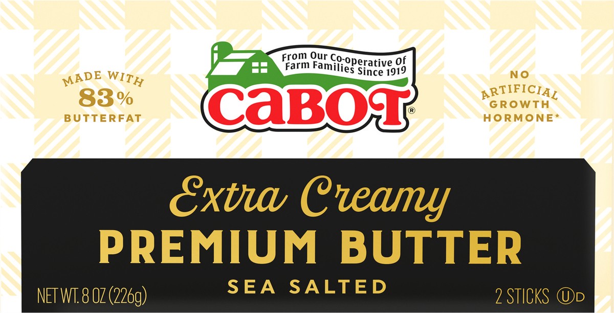 slide 5 of 5, 18/8Oz 83% Bf Sea Salt Butter Quarter, 2 ct