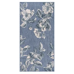 Room & Retreat Viola Bloom Outdoor Runner, 30x60 In, Blue