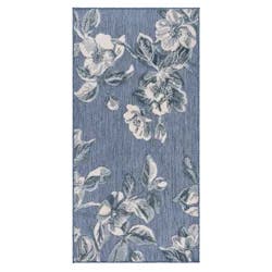 Room & Retreat Viola Bloom Outdoor Runner, 30x60 In, Blue