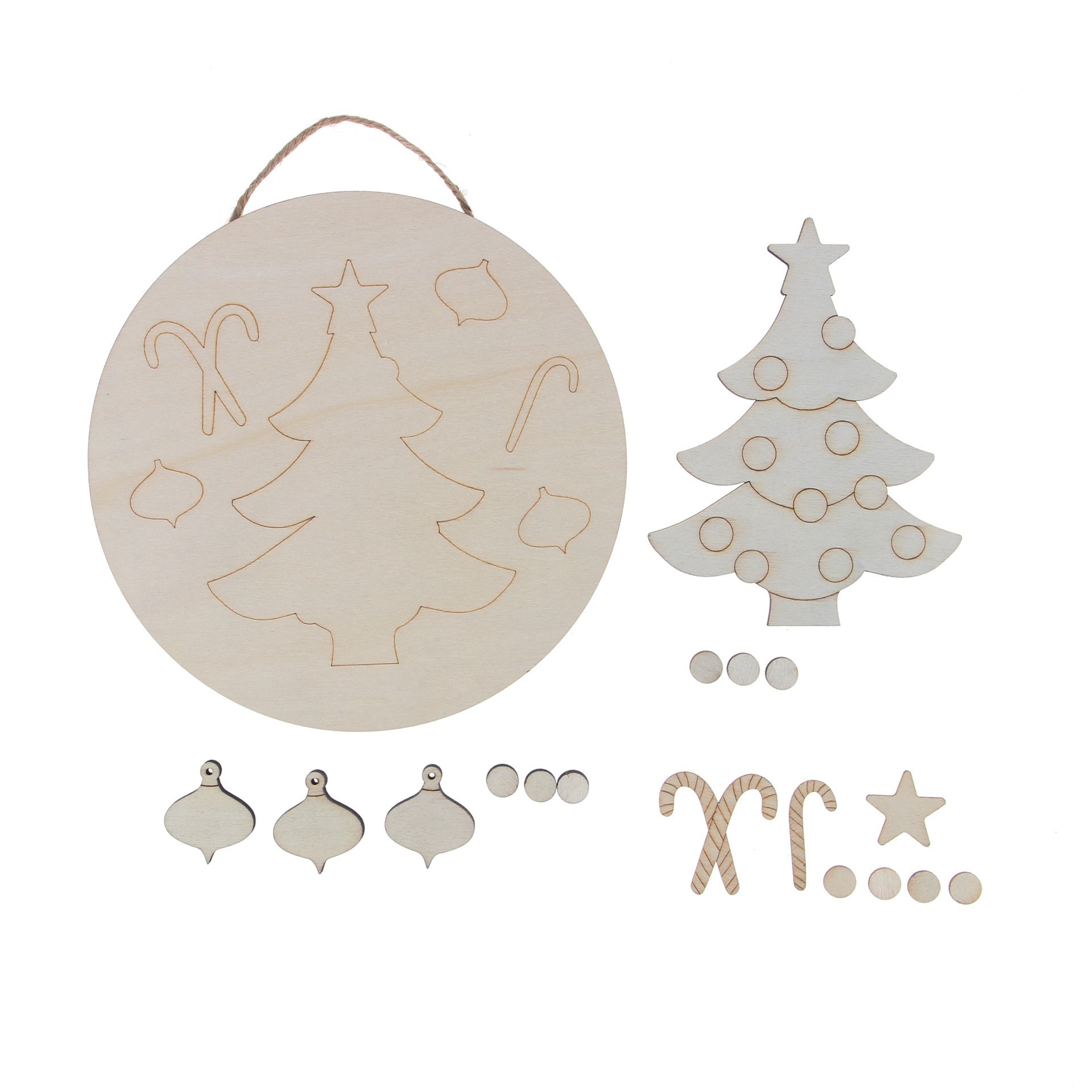 slide 3 of 4, Candy & Christmas Tree Plaque Diy Wood Decor Kit By Make Market, 6 in x 6 in