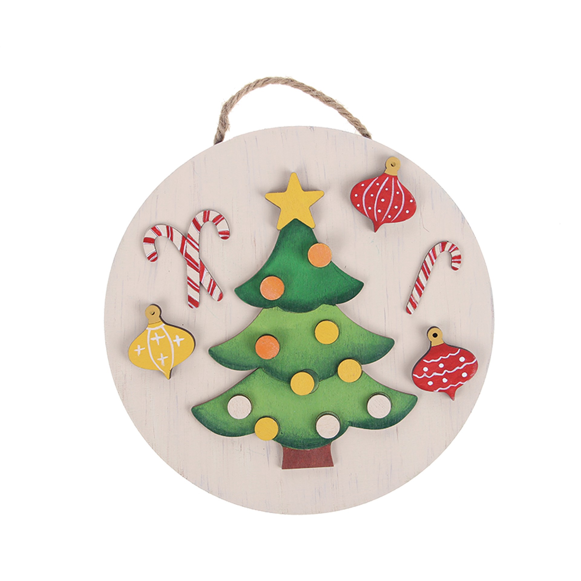 slide 2 of 4, Candy & Christmas Tree Plaque Diy Wood Decor Kit By Make Market, 6 in x 6 in