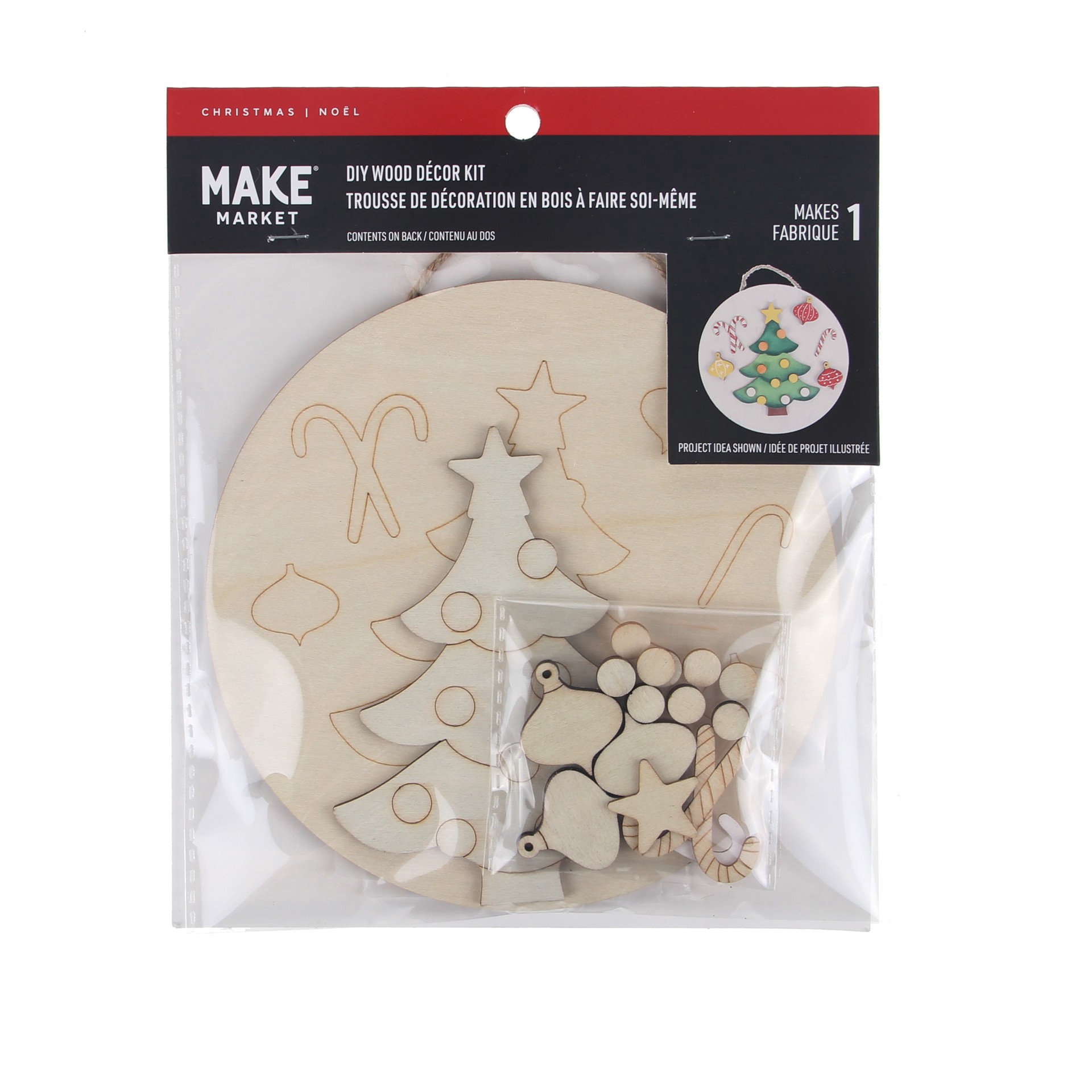 slide 4 of 4, Candy & Christmas Tree Plaque Diy Wood Decor Kit By Make Market, 6 in x 6 in