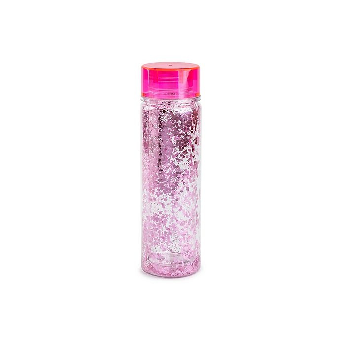 slide 1 of 1, Manna Organics Glitter Water Bottle with Lid - Pink, 20 oz