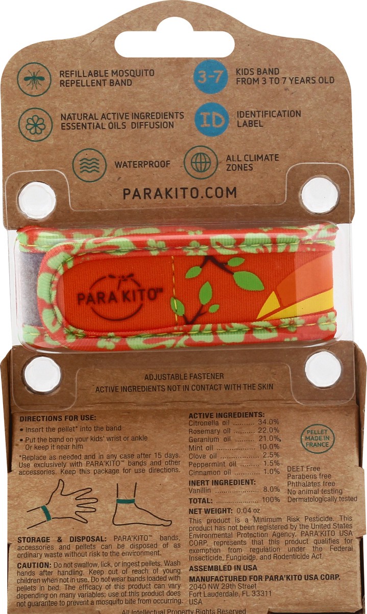 slide 3 of 12, PARA'KITO Kids Refillable Band + 2 Pellets 3-7 Yrs Mosquito Repellent 1 ea, 1 ct