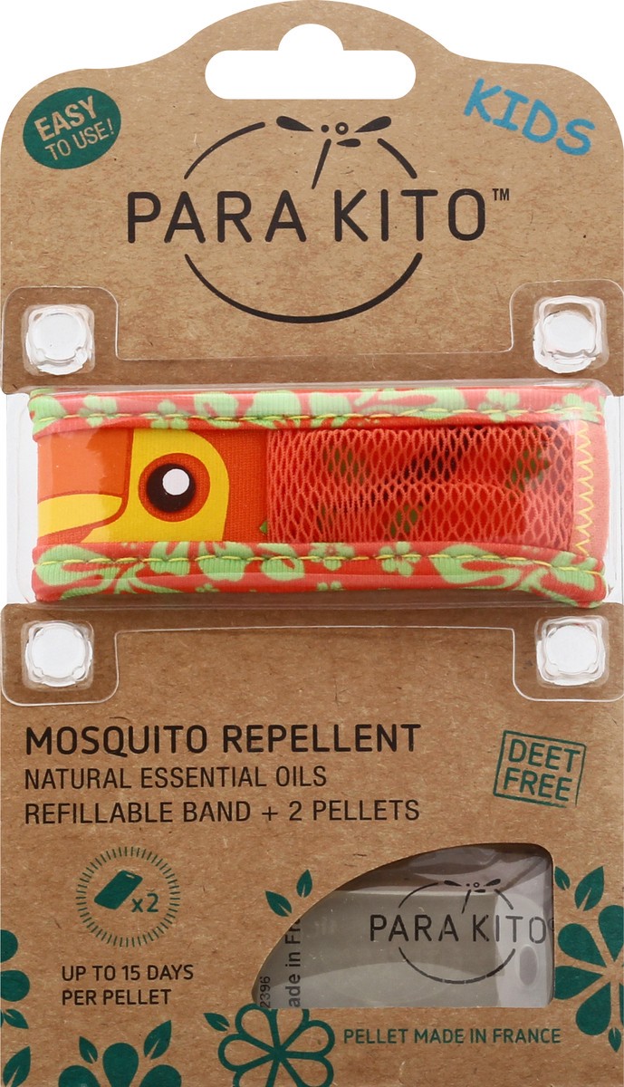 slide 1 of 12, PARA'KITO Kids Refillable Band + 2 Pellets 3-7 Yrs Mosquito Repellent 1 ea, 1 ct