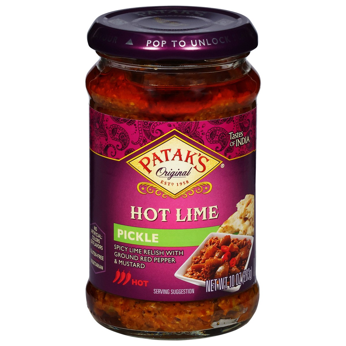 slide 5 of 13, Patak's Hot Lime Relish, 10 oz