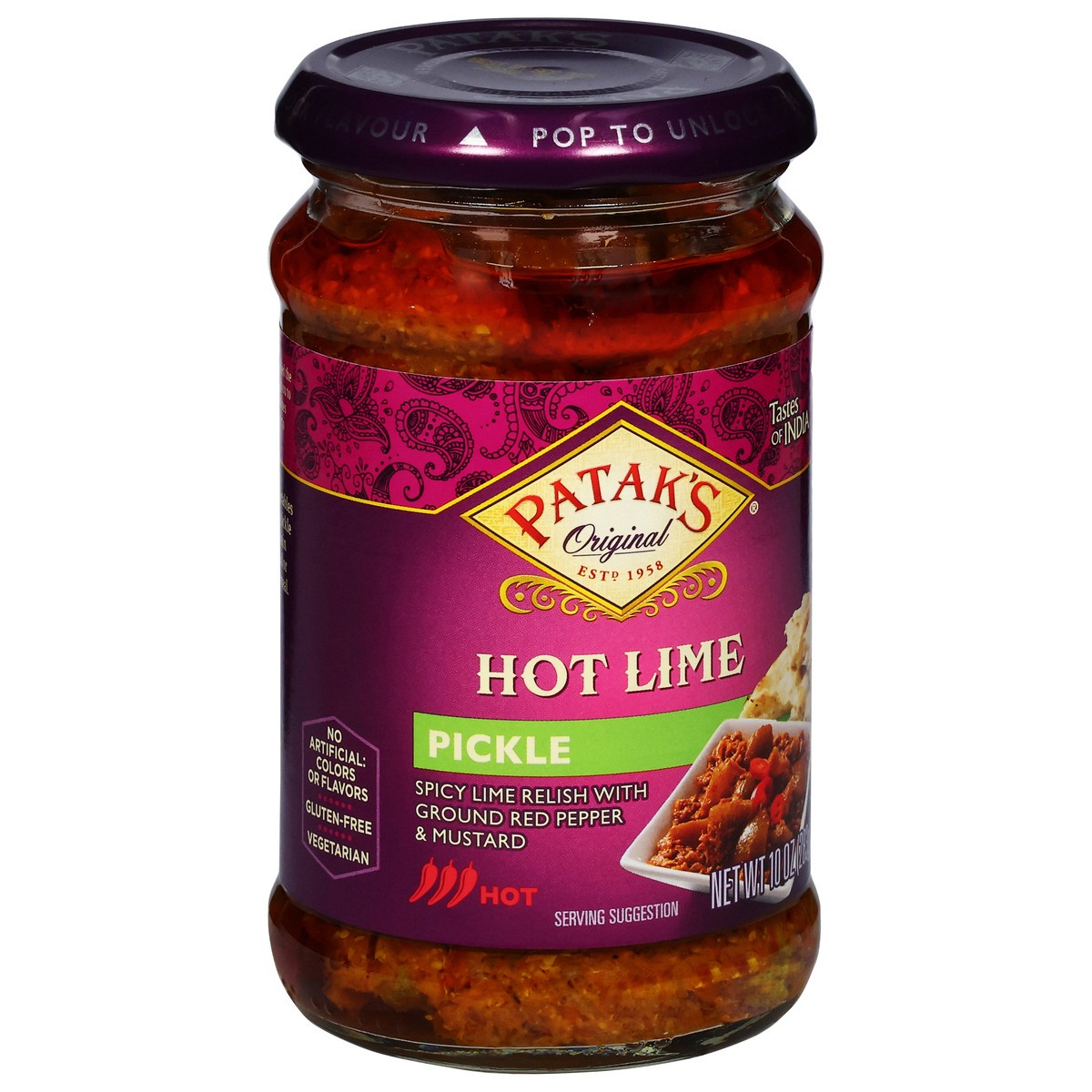 slide 12 of 13, Patak's Hot Lime Relish, 10 oz