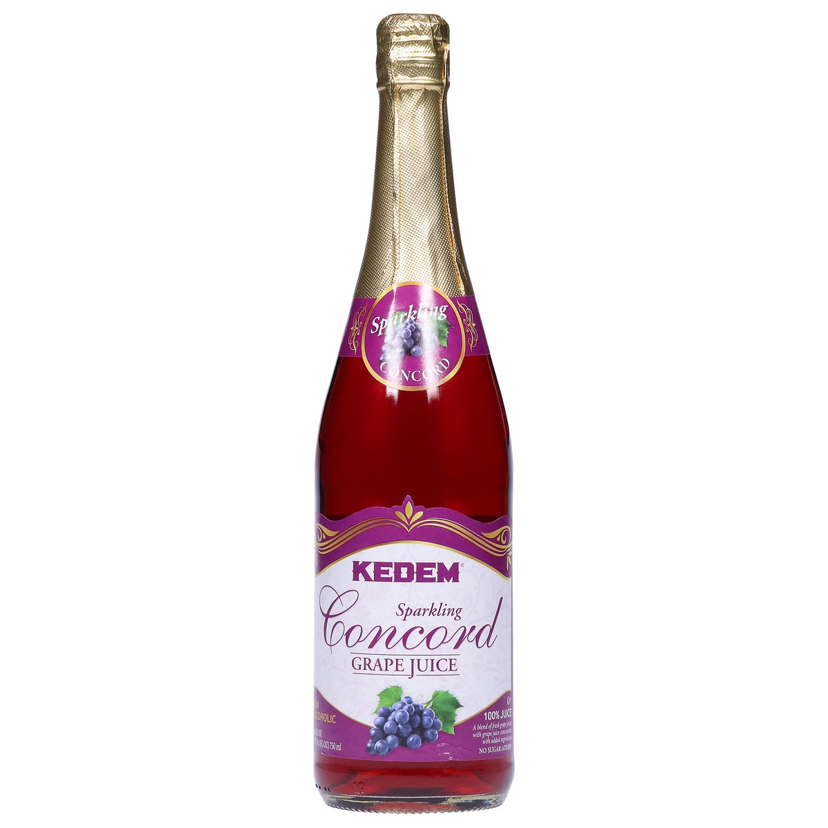 slide 1 of 9, Kedem Non Alcoholic Concord Sparkling Grape 100% Juice - 750 ml, 750 ml