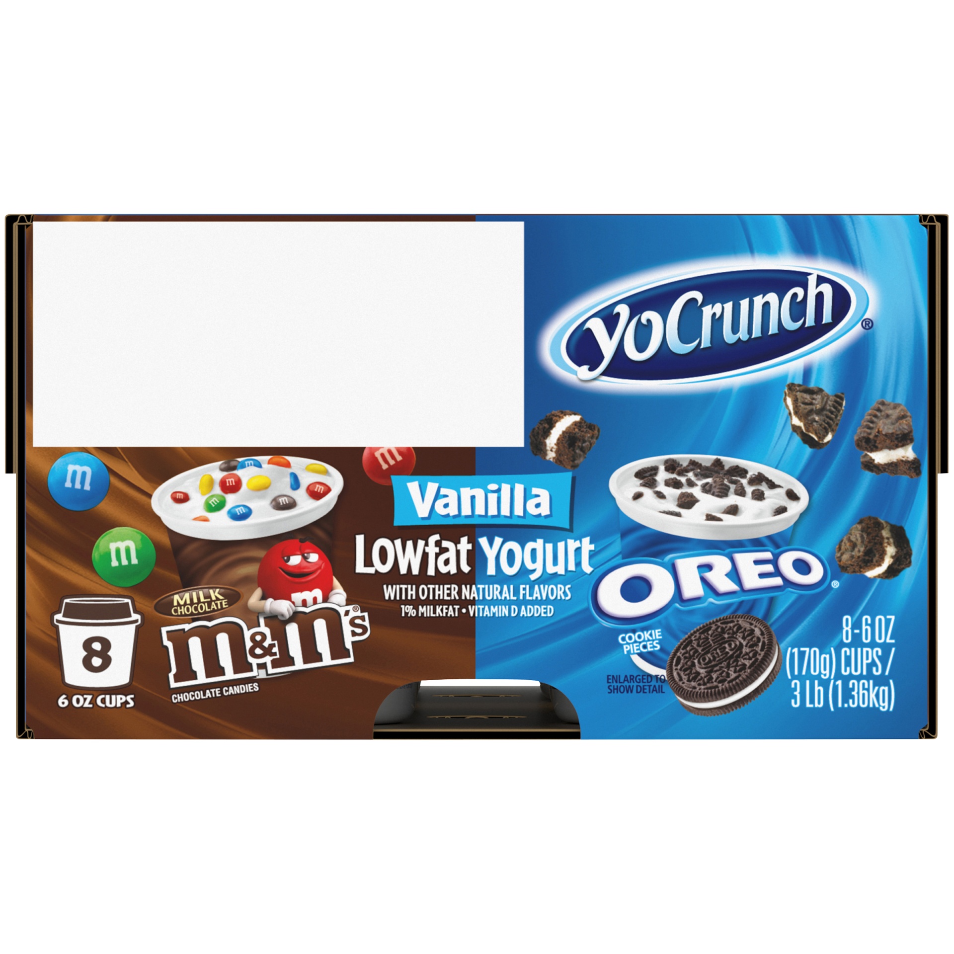 YoCrunch Low Fat Vanilla with OREO and M&Ms Variety Pack Yogurt Cups 8