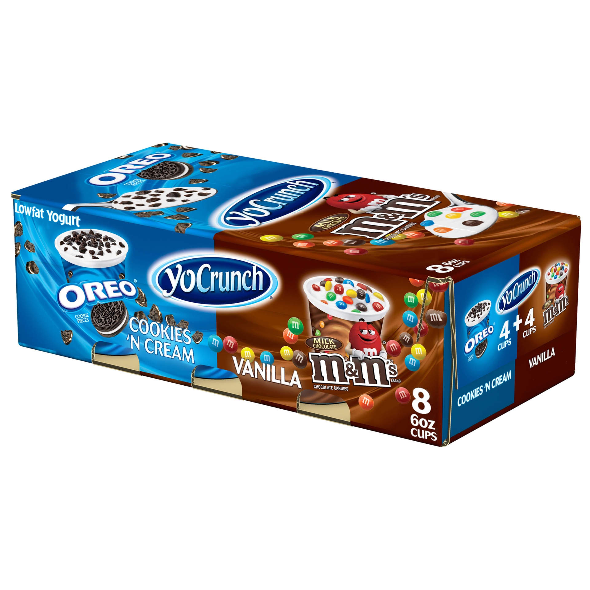 slide 1 of 5, YoCrunch Low Fat Vanilla with OREO and M&Ms Yogurt Variety Pack - 8ct/4oz Cups, 6 oz
