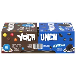 YoCrunch Vanilla Low Fat Yogurt with Mini M&Ms(R) and OREO(R) Cookie Pieces Variety Pack, 8 Ct, 6 OZ Cups