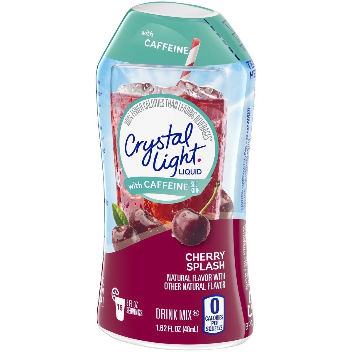 slide 7 of 9, Crystal Light Liquid Cherry Splash Naturally Flavored Drink Mix With Caffeine Bottle, 1.62 oz