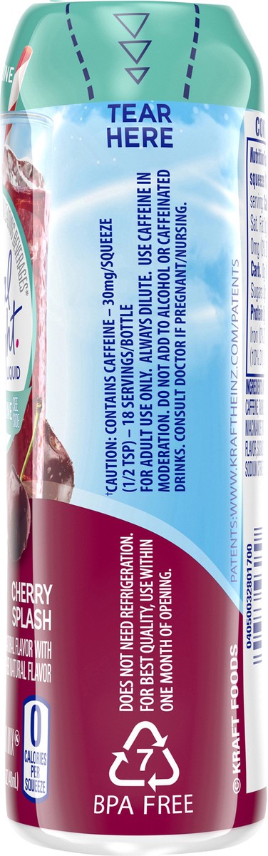 slide 5 of 9, Crystal Light Liquid Cherry Splash Naturally Flavored Drink Mix With Caffeine Bottle, 1.62 oz